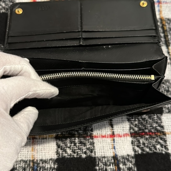 Prada Saffiano Leather Double Snap Long Wallet - Picture 9 of 13